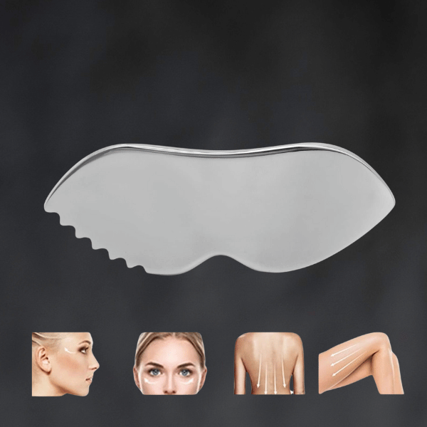 ANKROYU Gua Sha Facial Tools, Gua Sha Massage Board Comb Edge, 304 Stainless Steel Smoother Surfaces Gua Sha Tool for Body Care