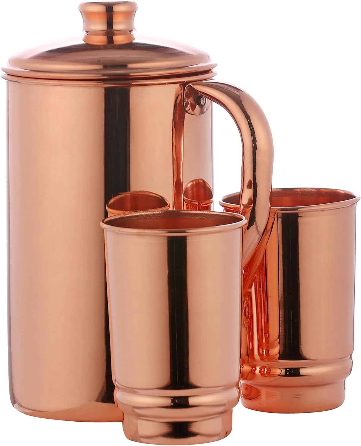 HealthGoodsAU - Pure Copper Water Jug with 2 Copper Tumbler | Copper Pitcher and Tumbler for Ayurveda Health Benefit
