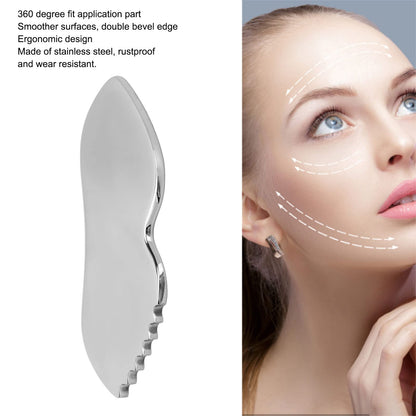 ANKROYU Gua Sha Facial Tools, Gua Sha Massage Board Comb Edge, 304 Stainless Steel Smoother Surfaces Gua Sha Tool for Body Care