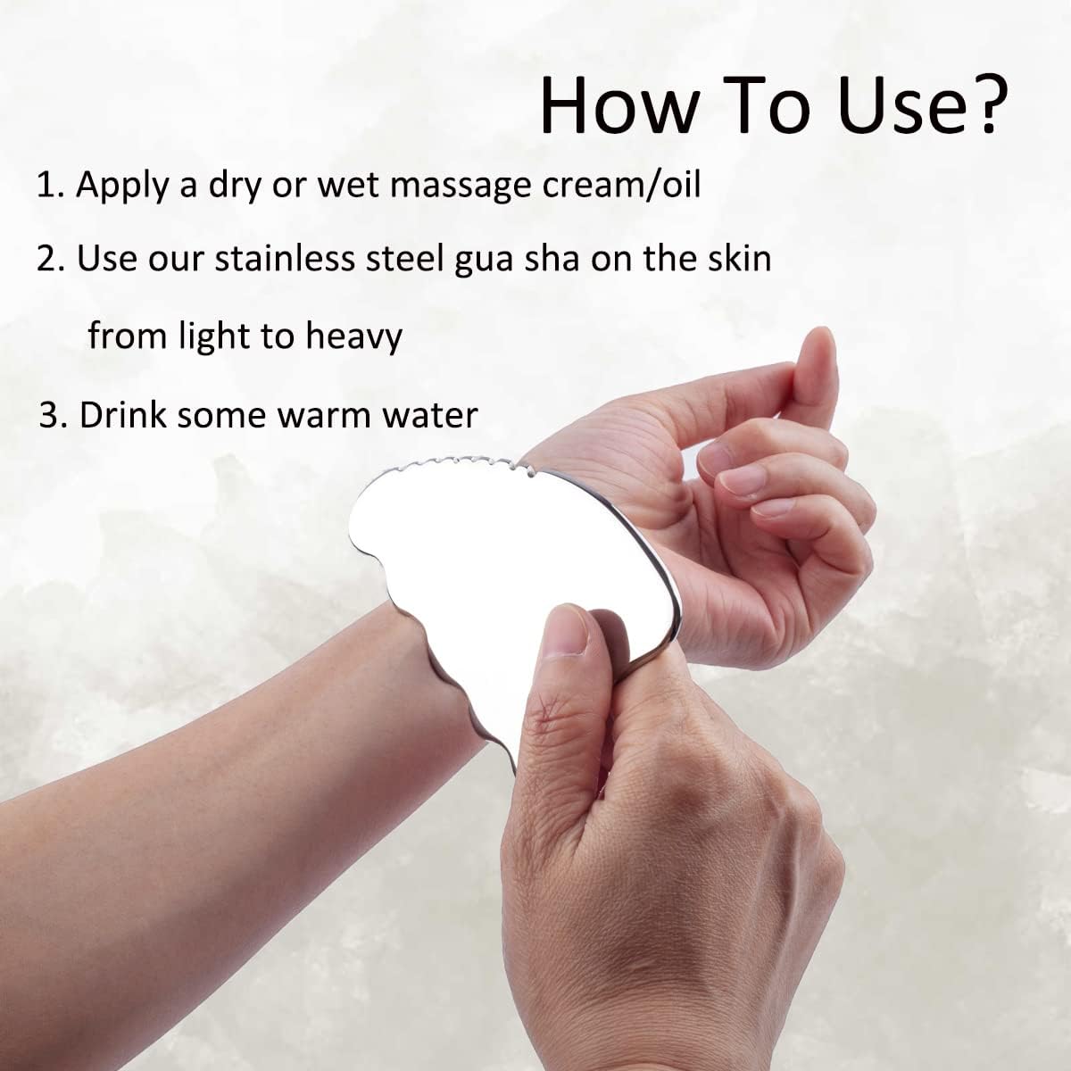 wuyaoyao Gua Sha Scraping Tool, Stainless Steel Therapy Massage Tool, Lymphatic Drainage Gua Sha Board for Anti Cellulite, Muscles Pain Relief Tool for Spa Acupuncture Trigger Point Treatment