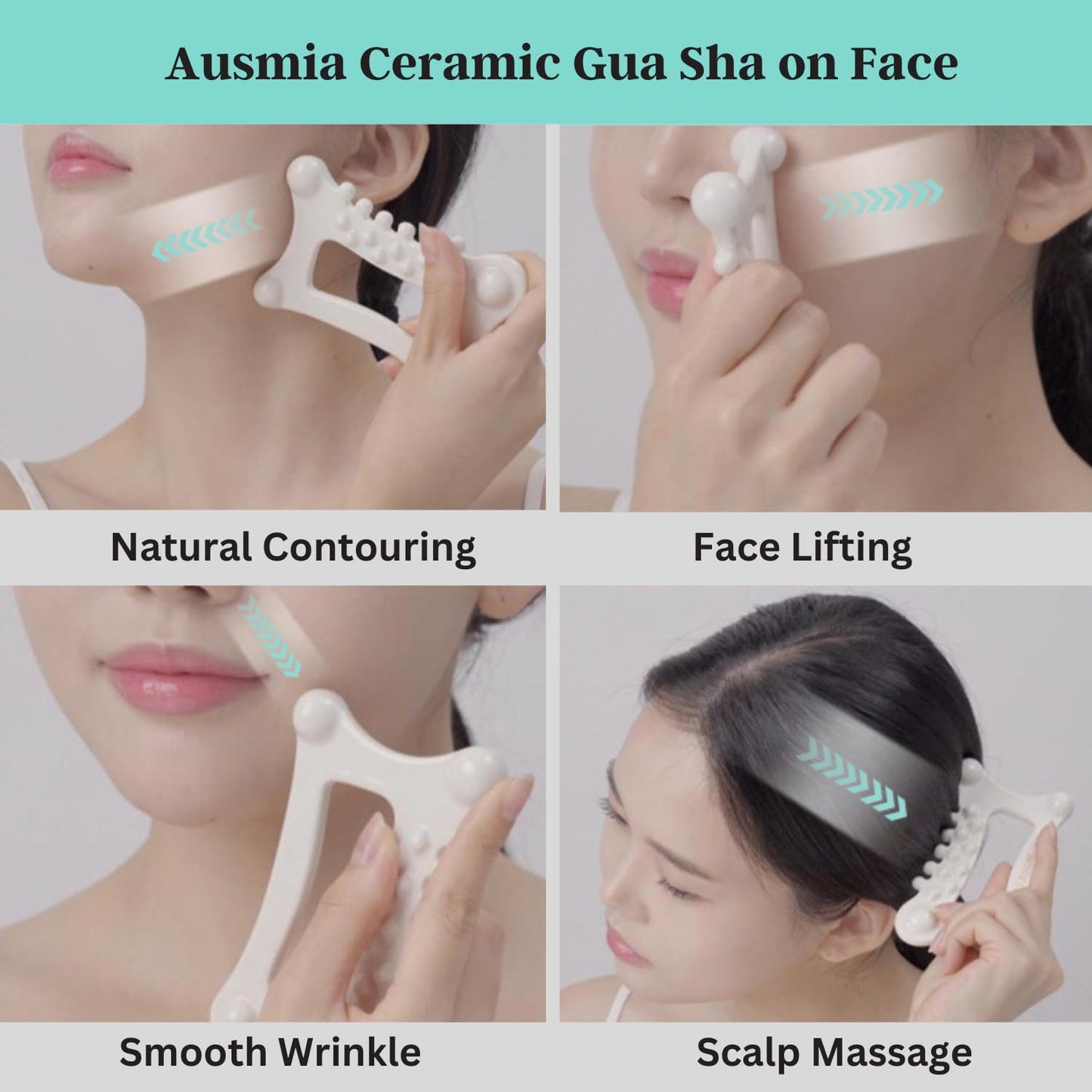 Face & Body Ceramic GUA SHA Tool, Gua Sha facial tools, Body Guasha Board, Lymphatic drainage Guasha massage tool, Face Lift, Muscle Relief Body Massager