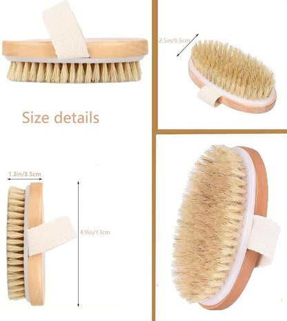 Body Scrub Brush, Dry Wet Body Brush for Lymphatic Drainage Cellulite-Cleansing and Exfoliating for Women Men Shower, Size 13x6.5 (CM) Oval