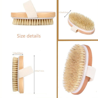 Body Scrub Brush, Dry Wet Body Brush for Lymphatic Drainage Cellulite-Cleansing and Exfoliating for Women Men Shower, Size 13x6.5 (CM) Oval