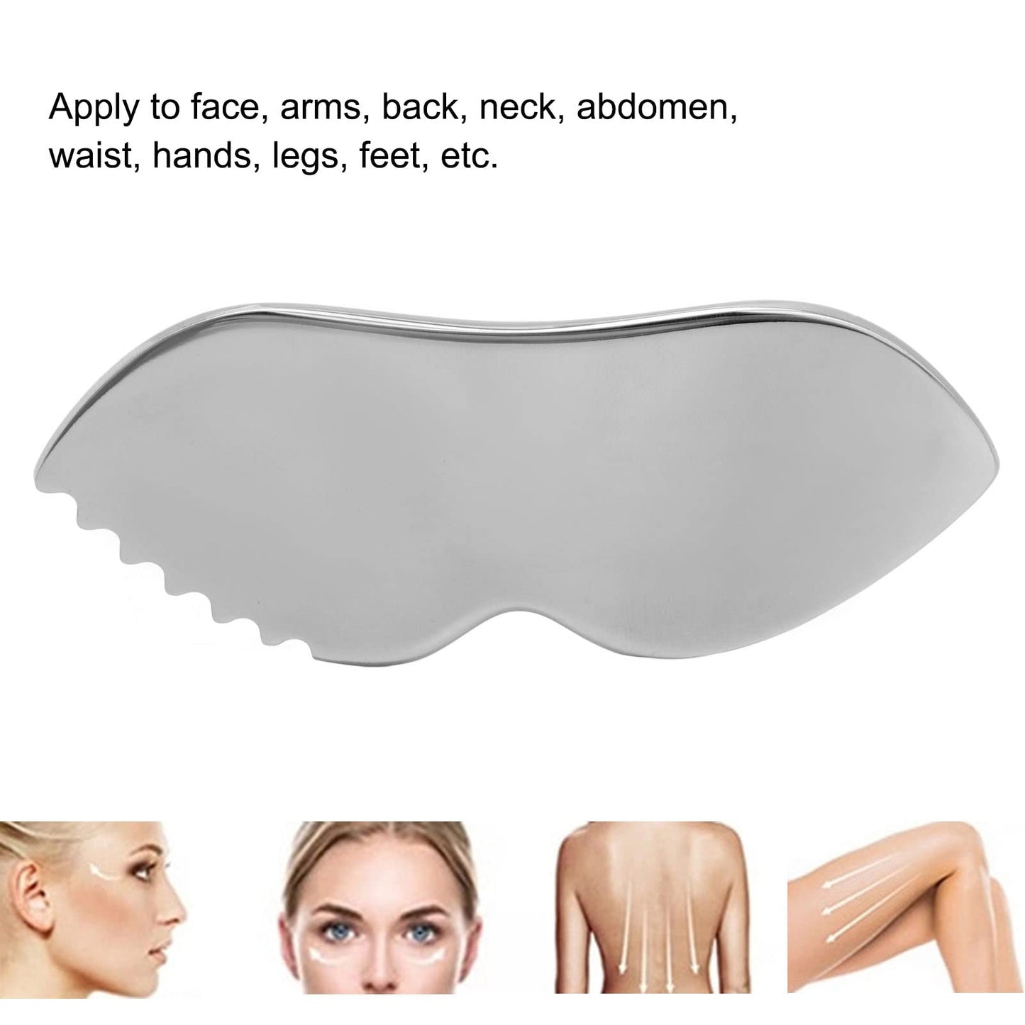 ANKROYU Gua Sha Facial Tools, Gua Sha Massage Board Comb Edge, 304 Stainless Steel Smoother Surfaces Gua Sha Tool for Body Care