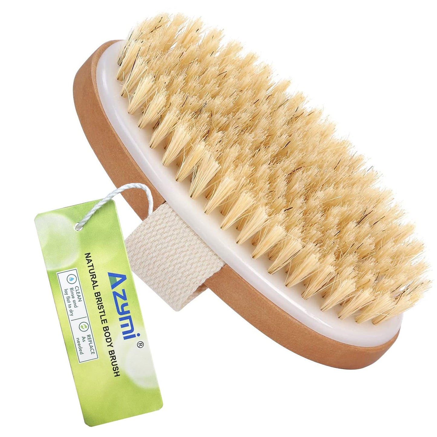 Body Scrub Brush, Dry Wet Body Brush for Lymphatic Drainage Cellulite-Cleansing and Exfoliating for Women Men Shower, Size 13x6.5 (CM) Oval